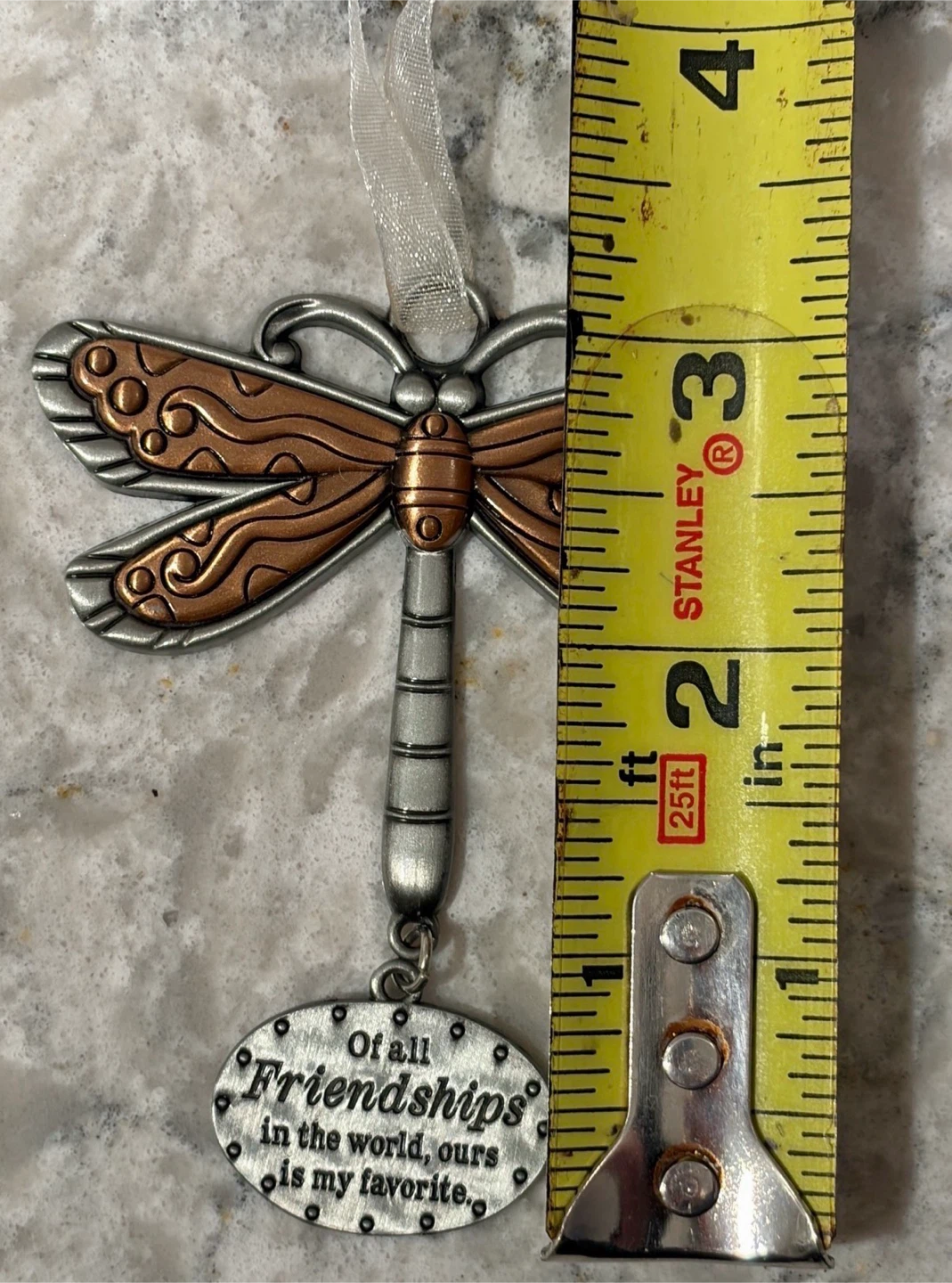 Dragonfly Friendship Ornament Metal Hanging Decor Gift - photo 3