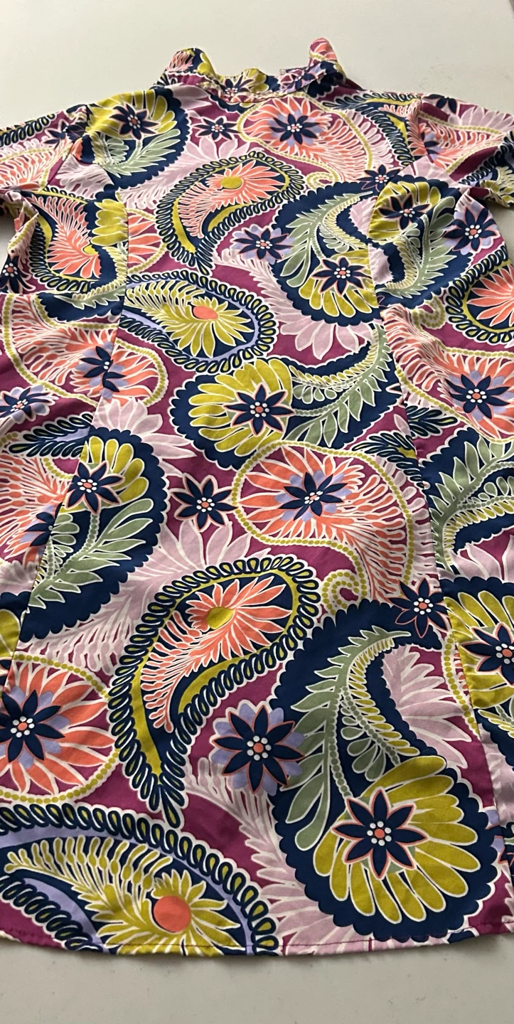 Casa Donna Vibrant Paisley Patterned  Button-Down Dress Large - photo 4