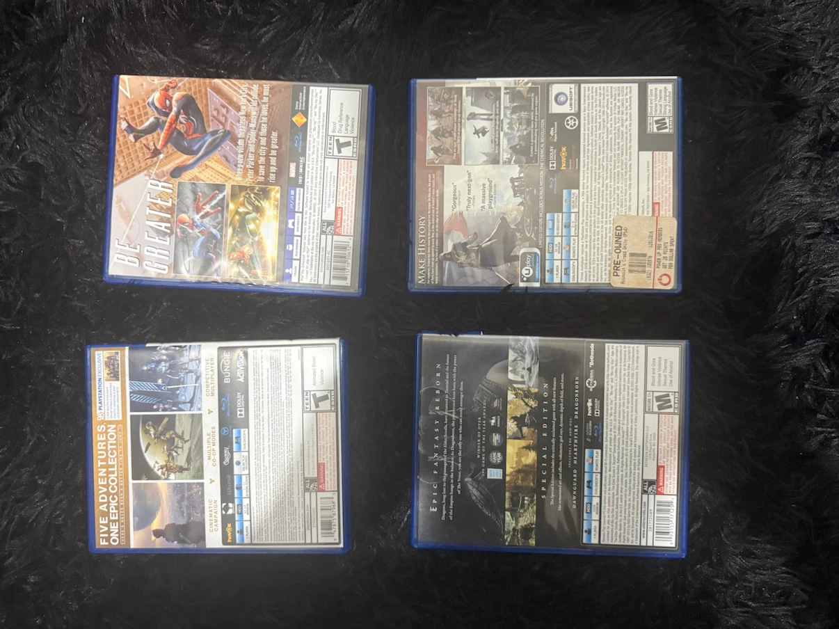 PS4 Games Bundle - Spider-Man, Skyrim, Destiny, Assassin's Creed - photo 2