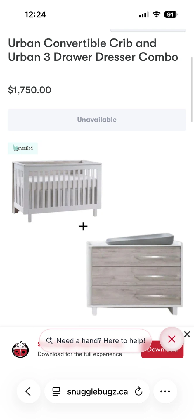 TULIP Crib + Dresser + Mattress + Leander Matty Changer - photo 3