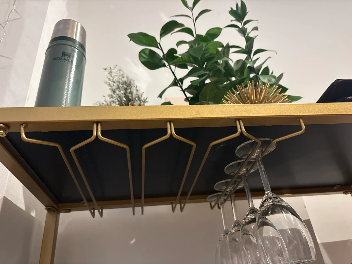 Golden Bar Cart + Living Room Shelf - photo 2