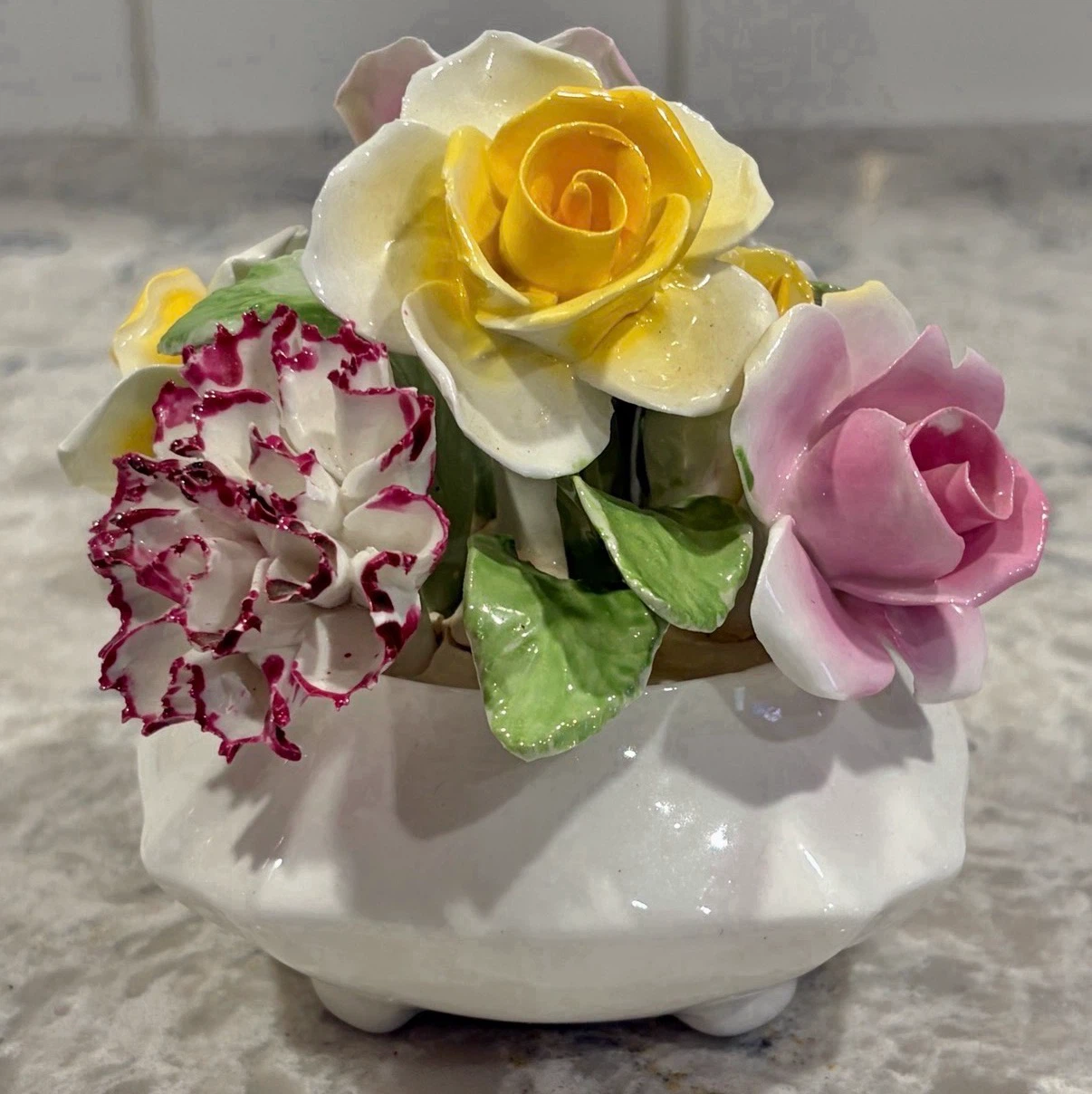 Radnor Bone China Floral Basket – Hand Painted Porcelain Flowers