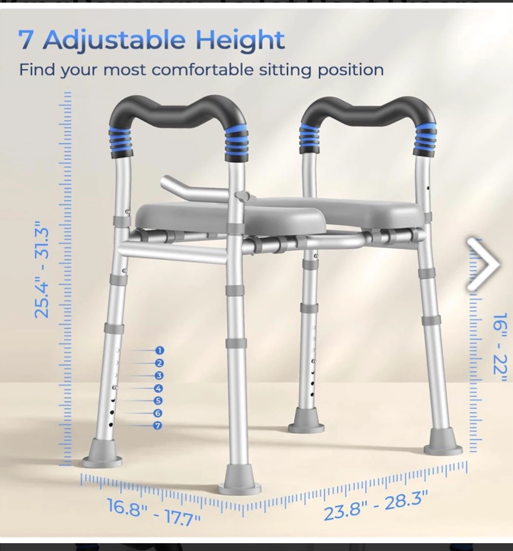 Adjustable Toilet Safety Frame with Seat - photo 2