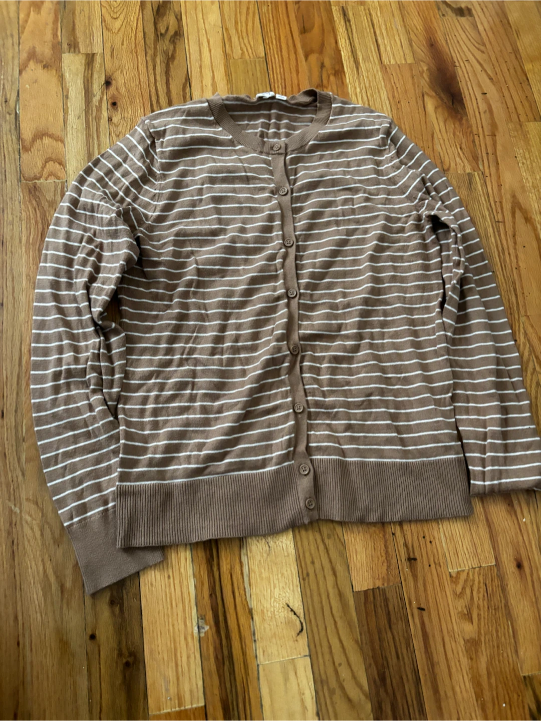 Striped Button-Up Cardigan
