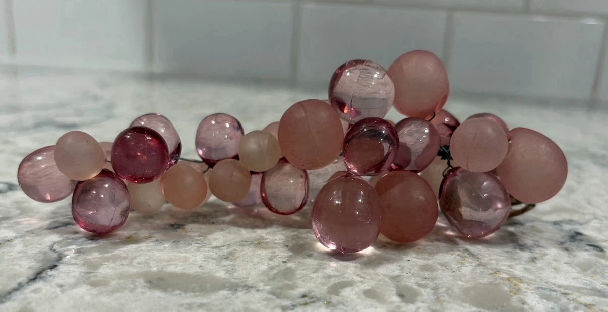 Vintage clear and frosted purple lucite grape cluster - photo 2