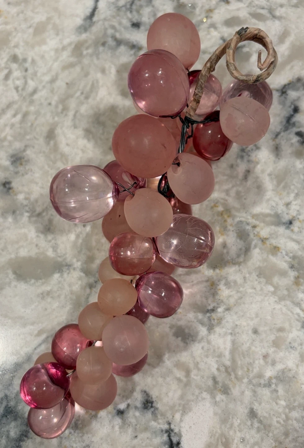 Vintage clear and frosted purple lucite grape cluster - photo 3