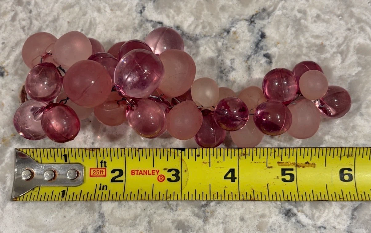 Vintage clear and frosted purple lucite grape cluster - photo 4