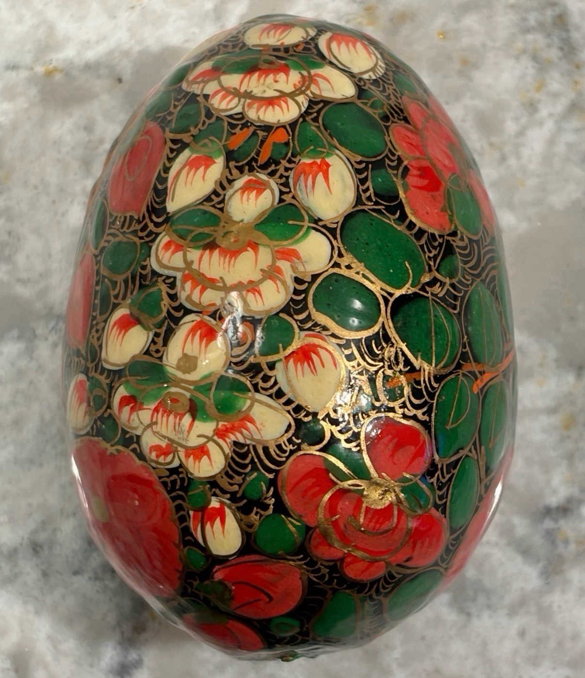 Vintage Hand-Painted Lacquer Decorative Eggs– Set of 3 - photo 2