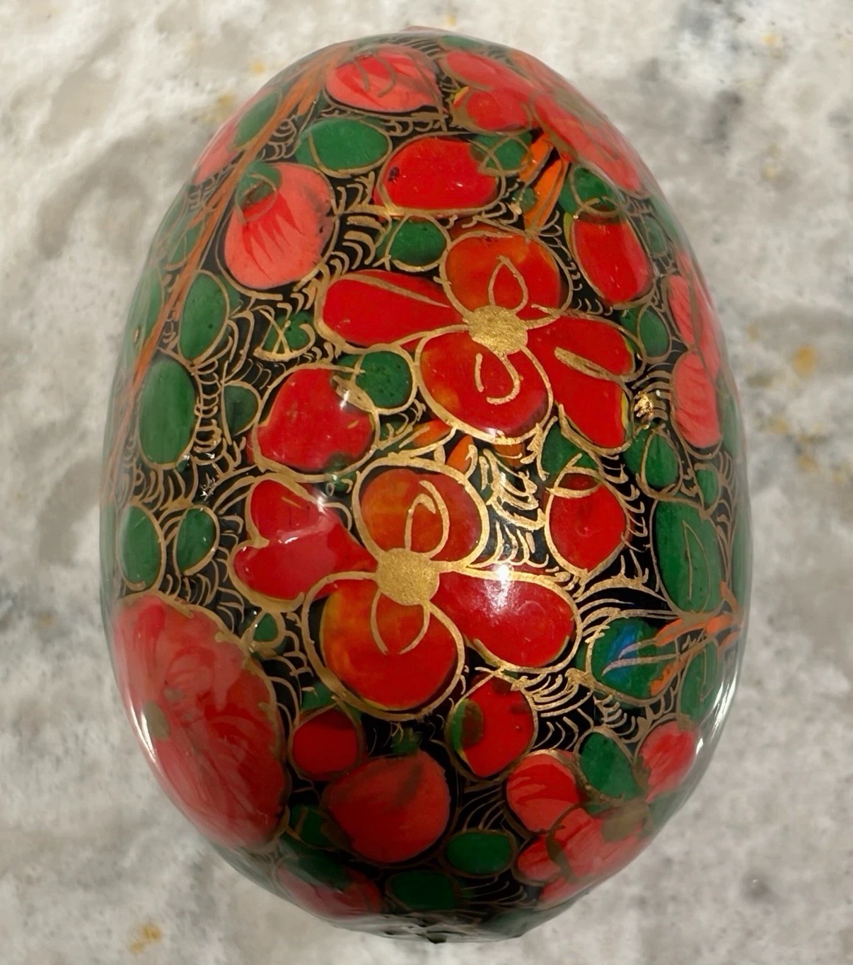Vintage Hand-Painted Lacquer Decorative Eggs– Set of 3 - photo 3
