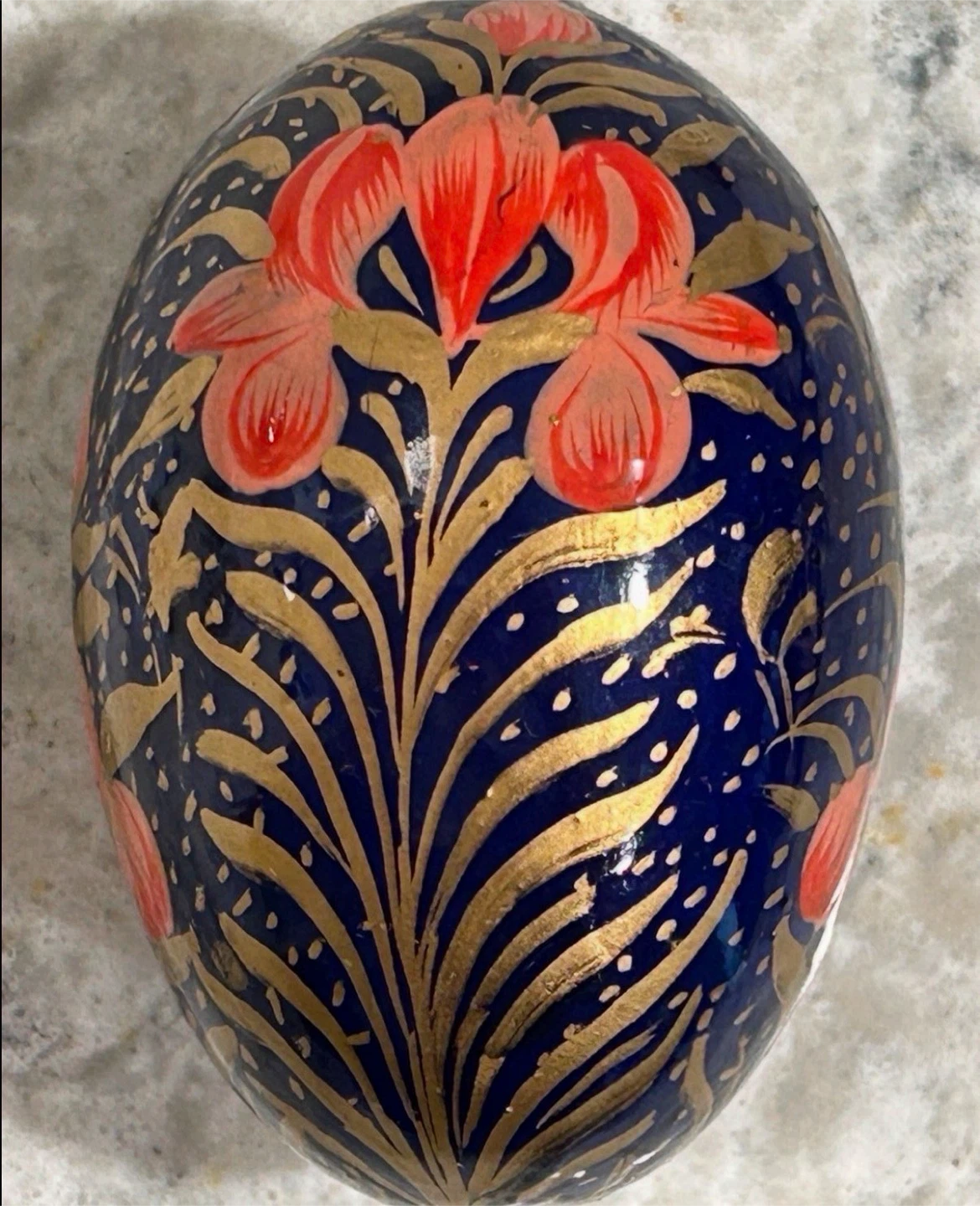 Vintage Hand-Painted Lacquer Decorative Eggs– Set of 3 - photo 4