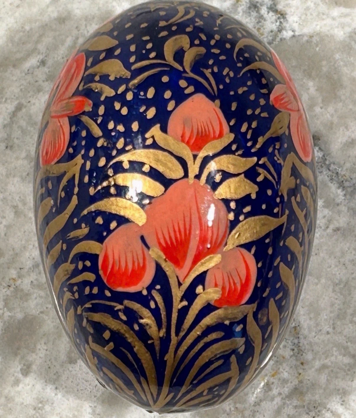 Vintage Hand-Painted Lacquer Decorative Eggs– Set of 3 - photo 5