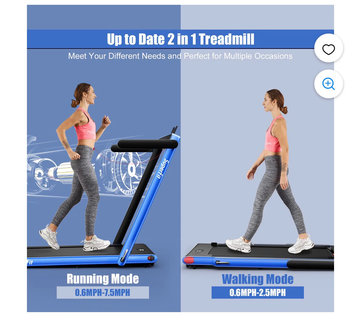 New! SuperFit 2-in-1 Folding Treadmill - photo 4