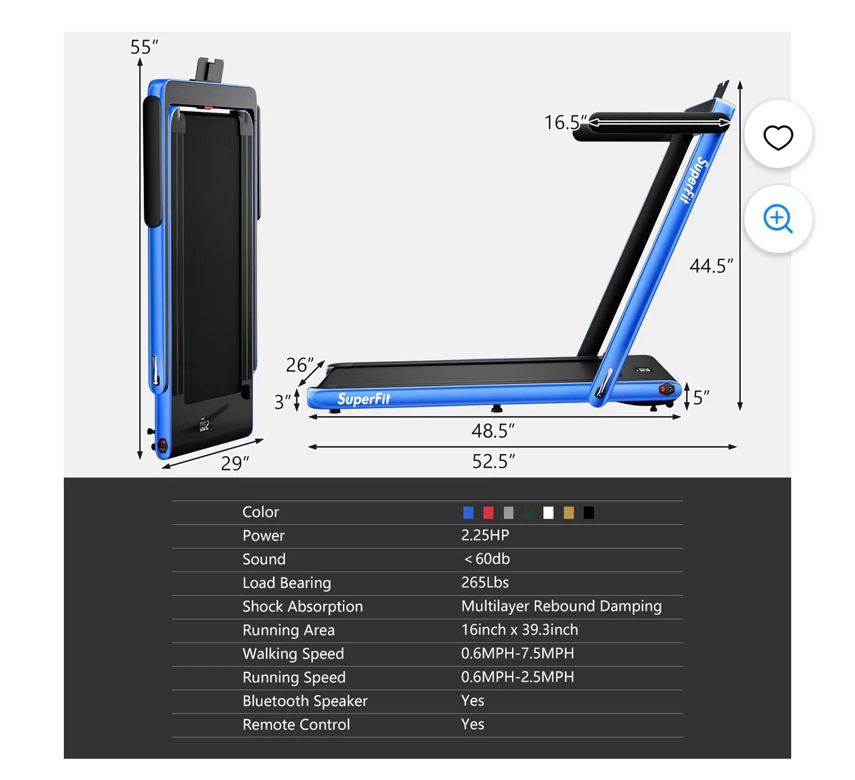 New! SuperFit 2-in-1 Folding Treadmill - photo 5