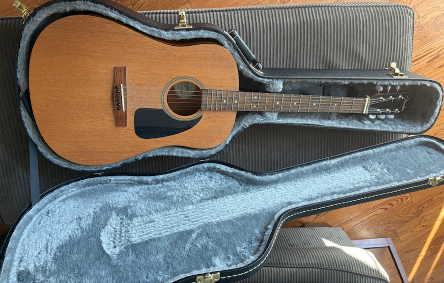 Fender acoustic guitar and case