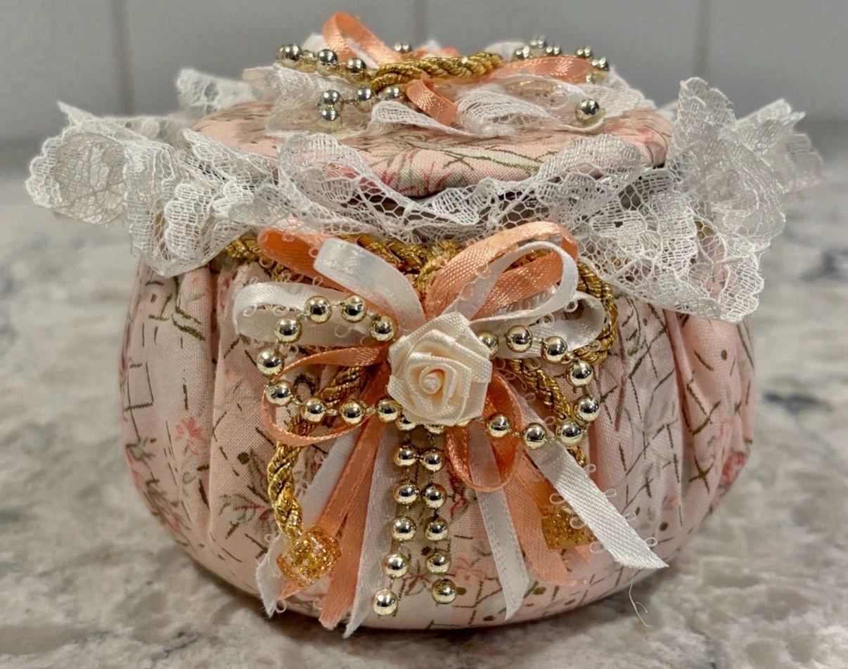 Handmade Shabby Chic Lace Trinket Jar