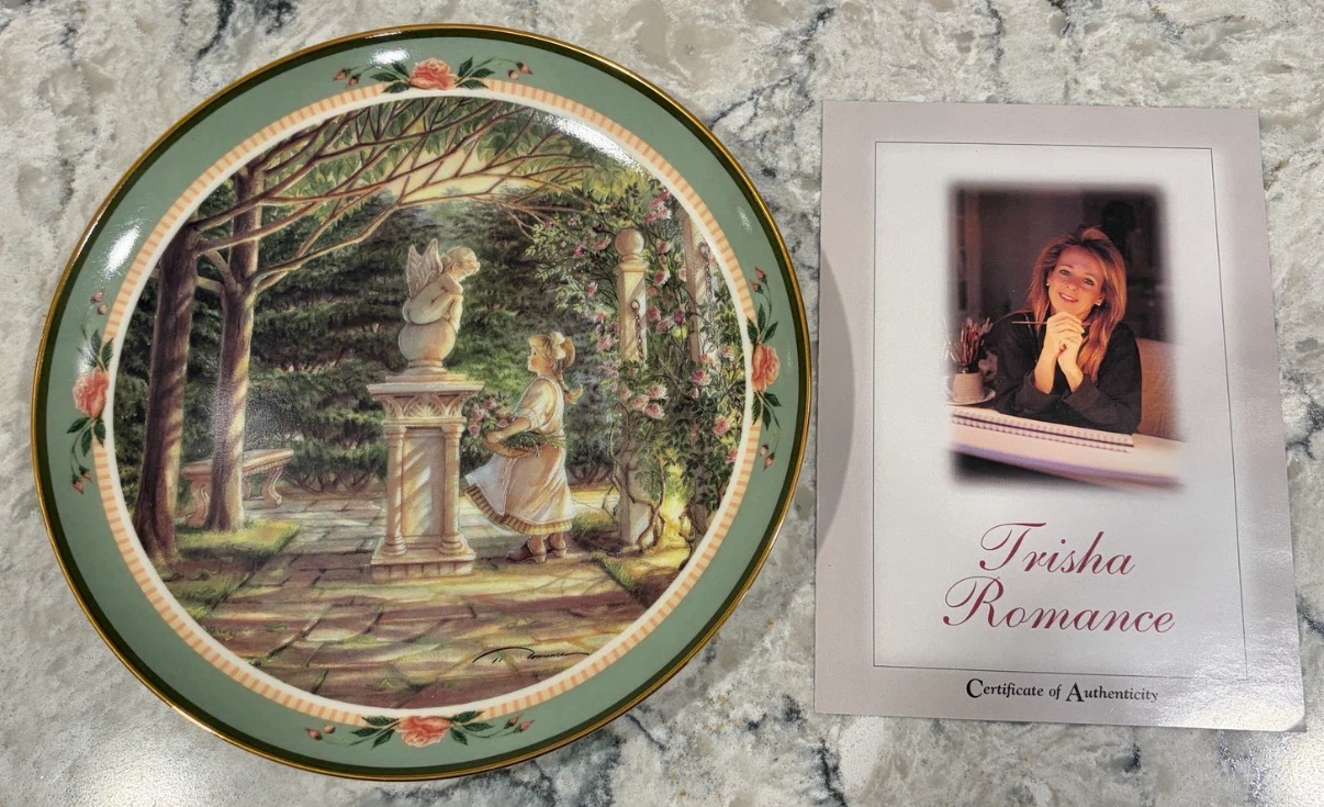 Trisha Romance “Garden Angel” Collector Plate #2955 w/ COA