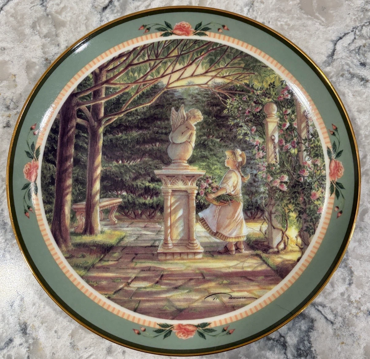 Trisha Romance “Garden Angel” Collector Plate #2955 w/ COA - photo 5