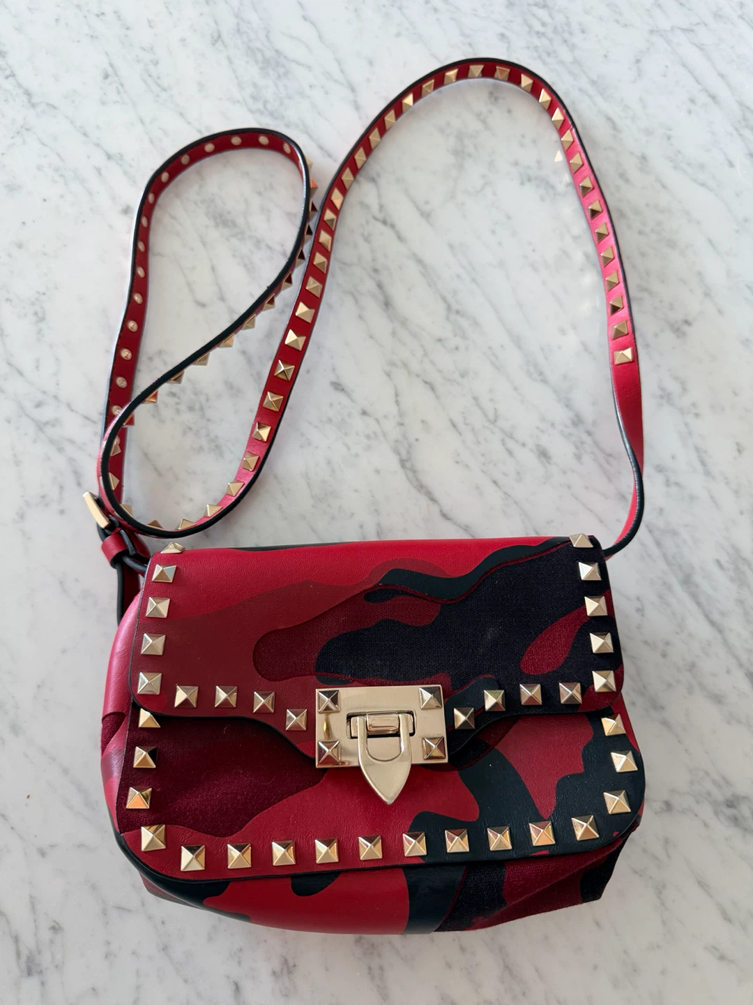Valentino Garavani Rockstud Camouflage Shoulder Bag