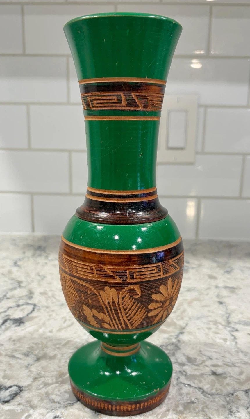 Believe this is a Hand-Turned Wooden Vase