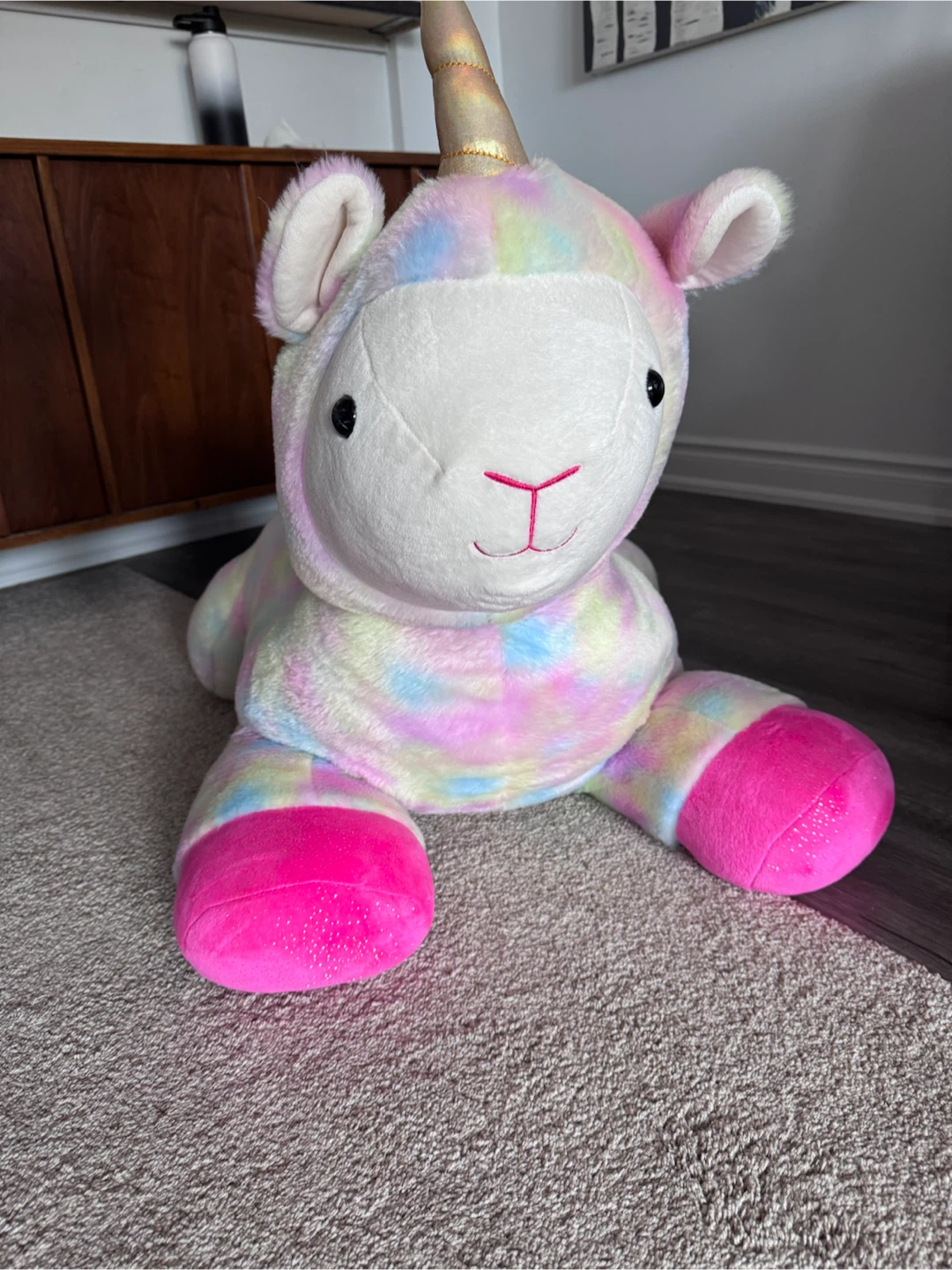 Giant Tie-Dye Plush Unicorn Toy