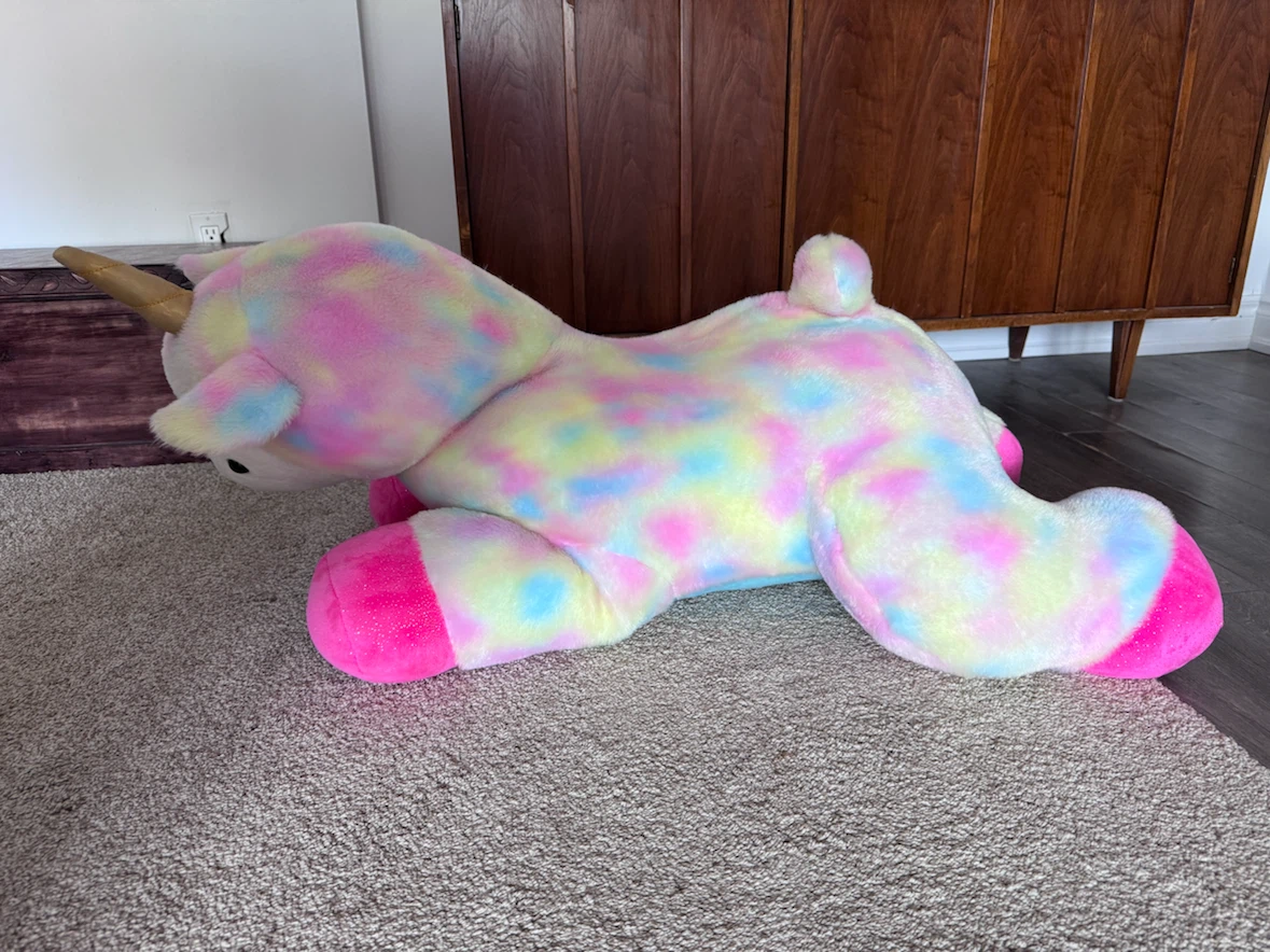 Giant Tie-Dye Plush Unicorn Toy - photo 2