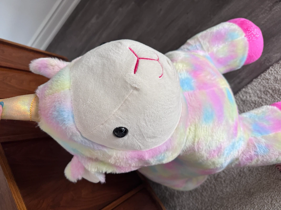 Giant Tie-Dye Plush Unicorn Toy - photo 3