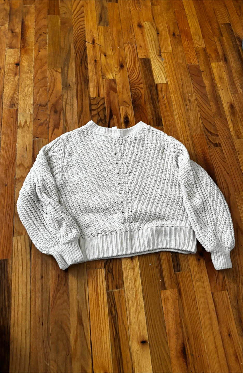 White Chunky Knit Sweater - photo 2