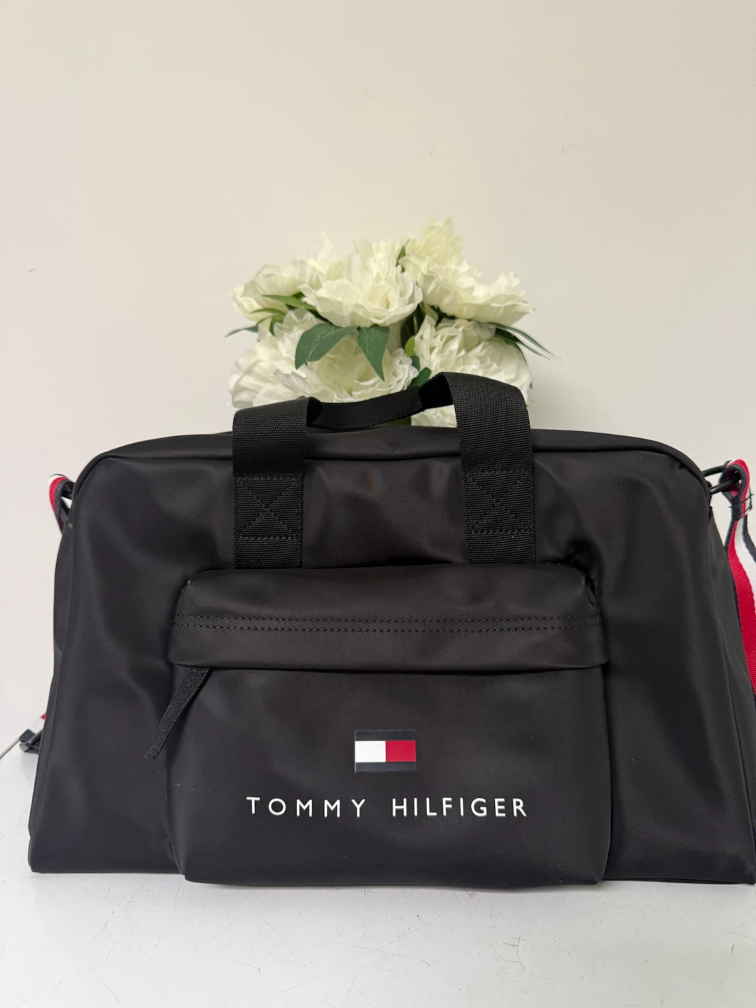 Tommy Hilfiger Black Nylon Messenger Bag