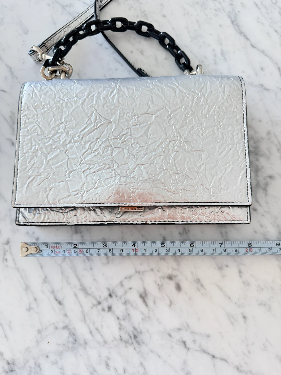Charles & Keith Silver Textured Shoulder Bag - photo 4