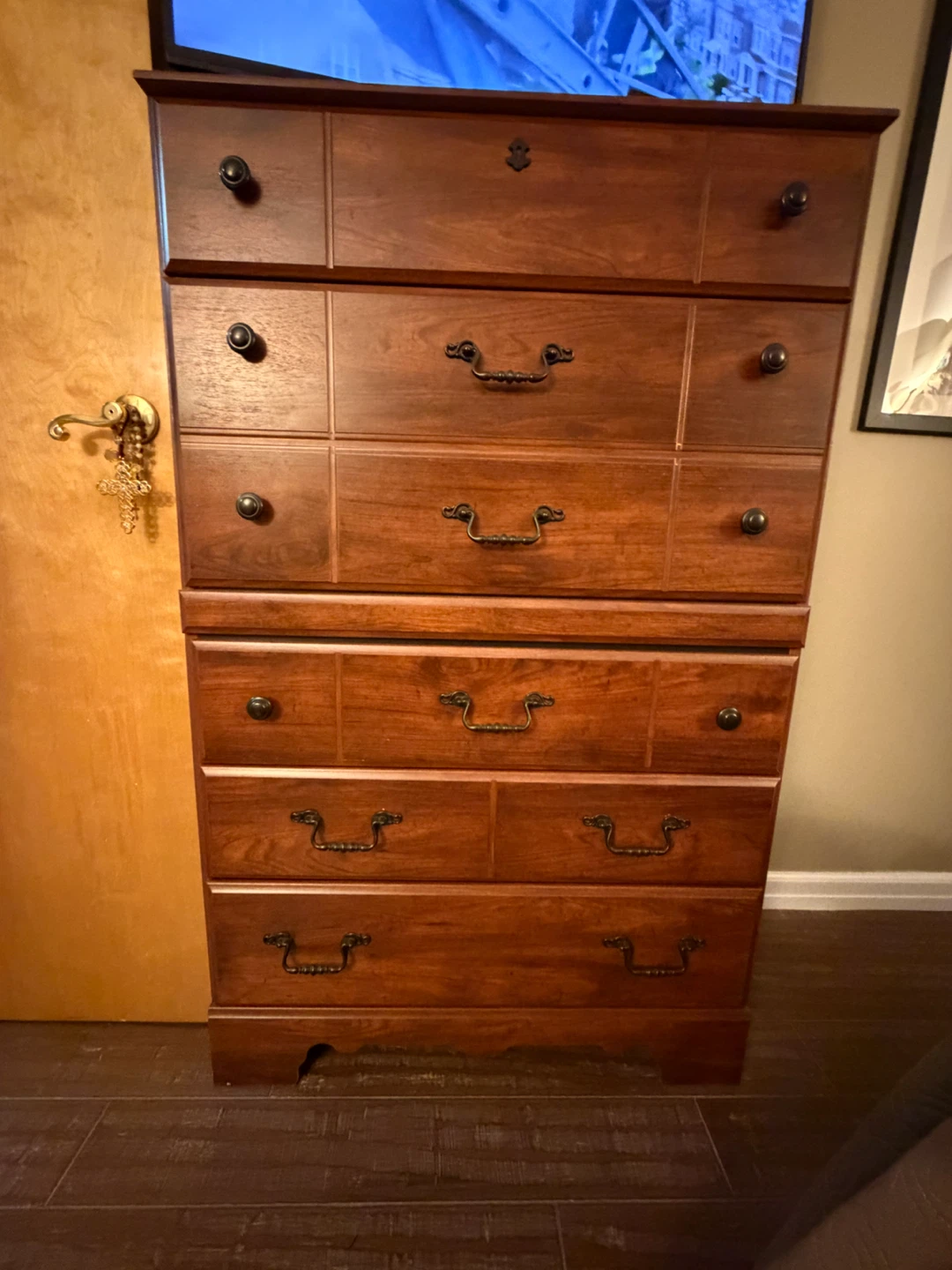 Wooden Dresser with Multiple Drawers