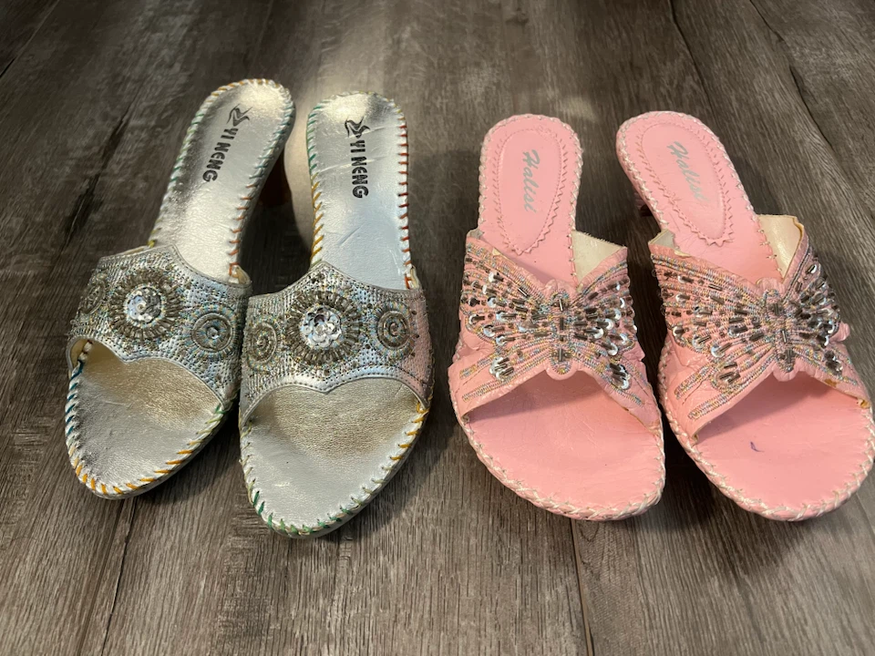 Moving Sale-Halisi & Yi Neng Embellished Slide Sandals