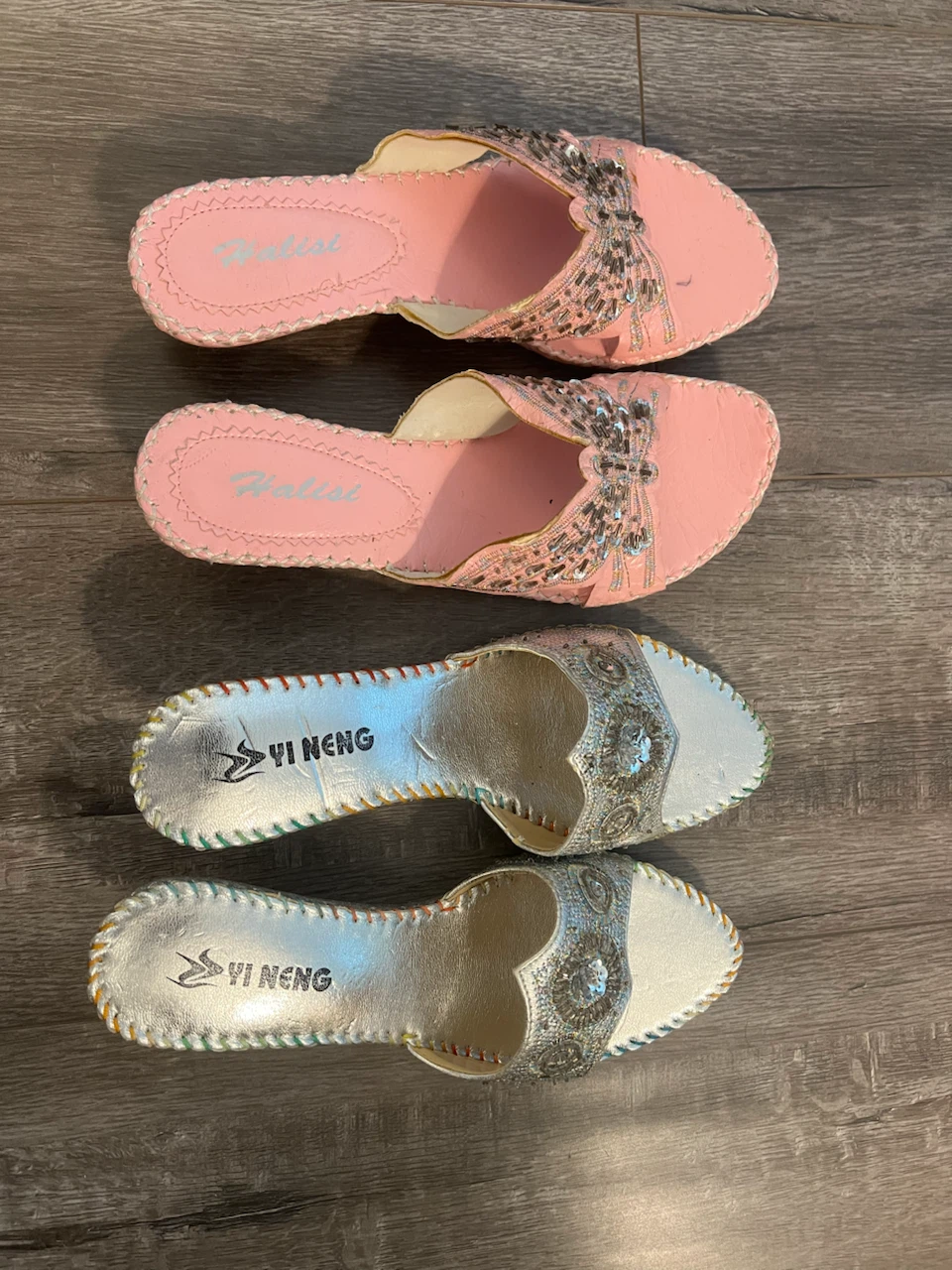 Moving Sale-Halisi & Yi Neng Embellished Slide Sandals - photo 3