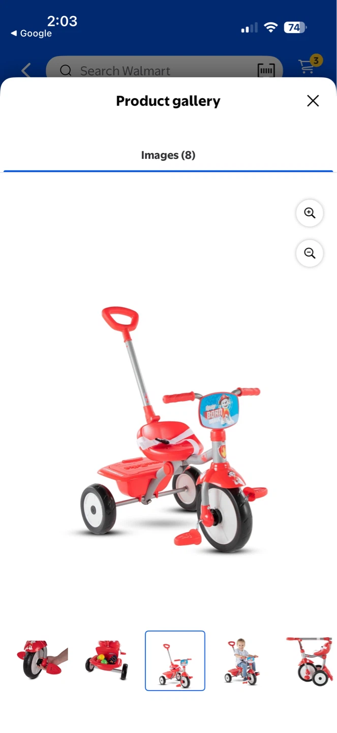 Smartrike tricycle for toddler paw patrol