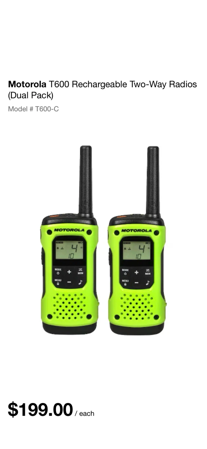 Motorola T600 H2O Talkabout Two-Way Radios (Dual Pack)