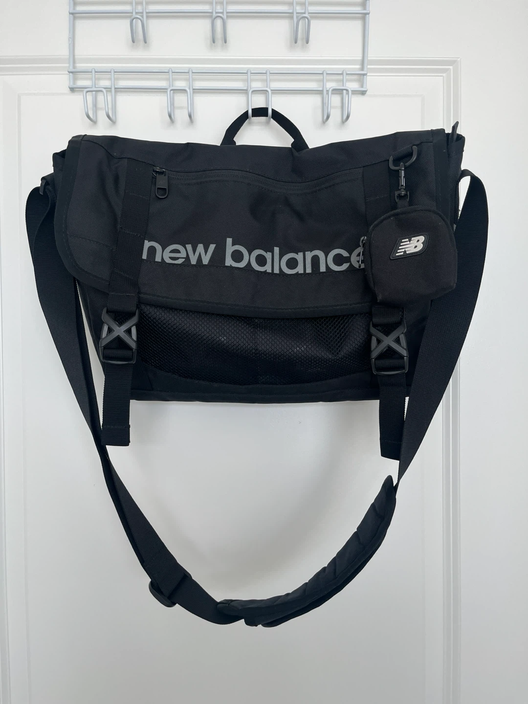 New Balance Black Messenger Bag with Detachable Pouch