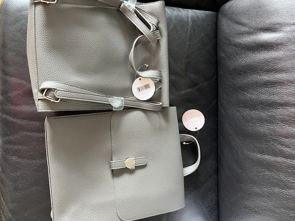 2 for $25 Grey Faux Leather Backpack Purse - photo 2
