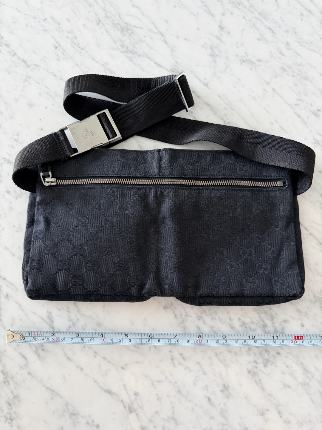 Gucci Black GG Monogram Fanny Pack Belt Bag - photo 2