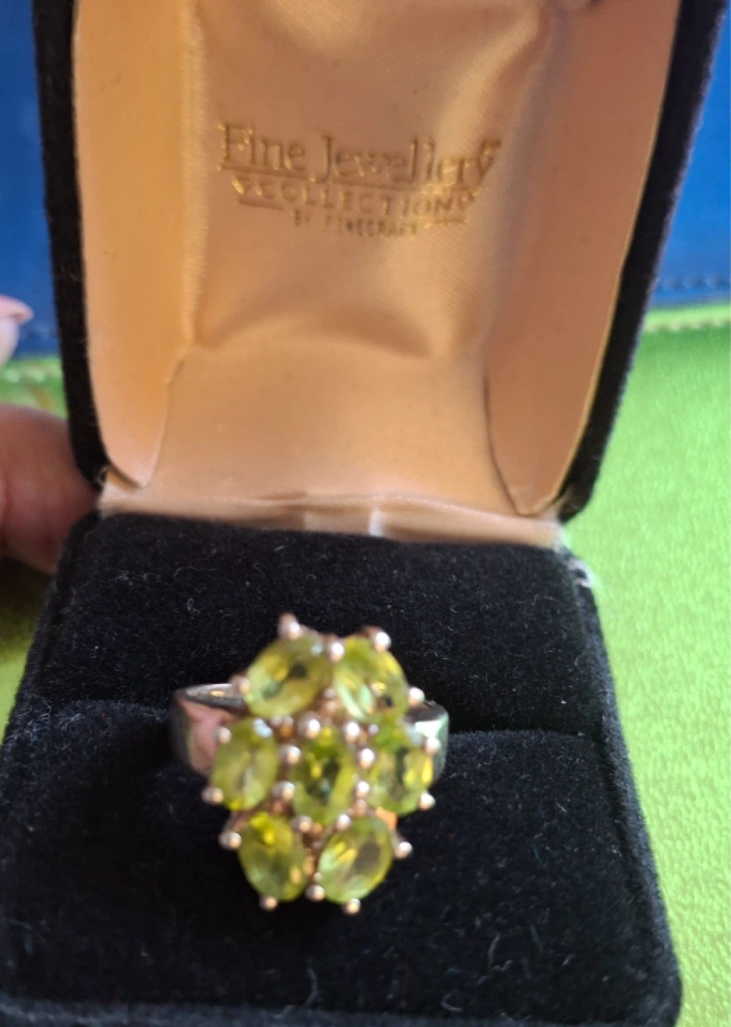 Silver peridot cluster ring (stamped 925) - photo 5