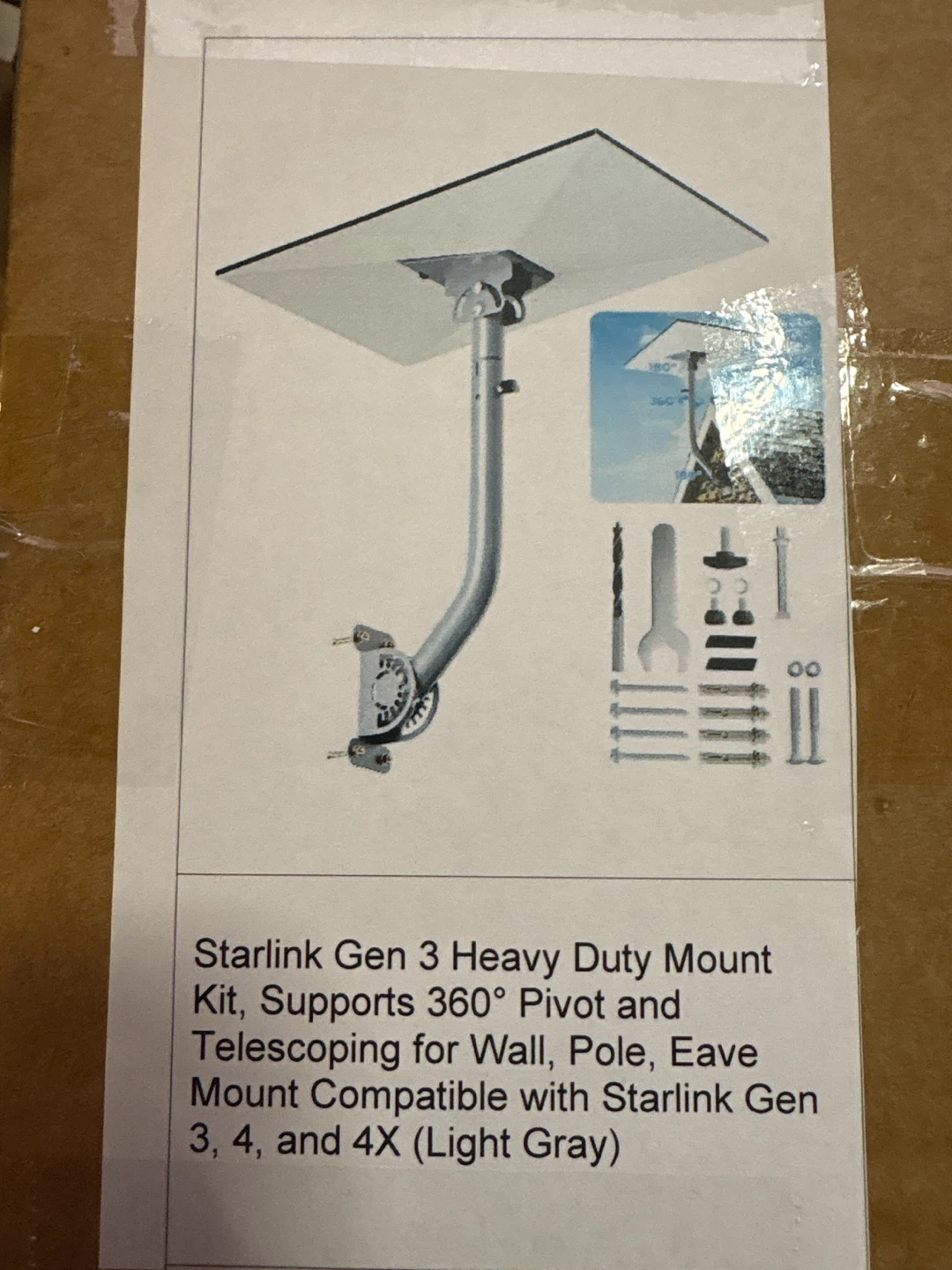 Starlink Gen 3 Heavy Duty Mount Kit - Light Gray