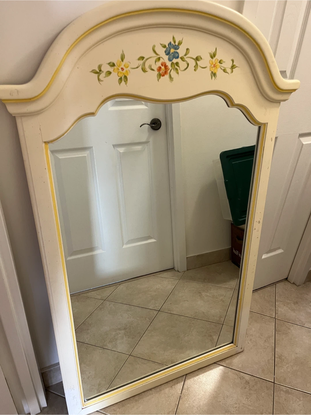 Vintage Decorative Mirror with Floral Accent