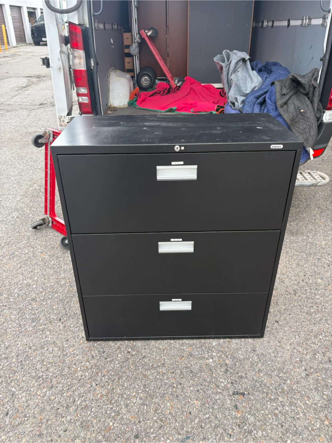 Free delivery used Black 3-Drawer Filing Cabinet