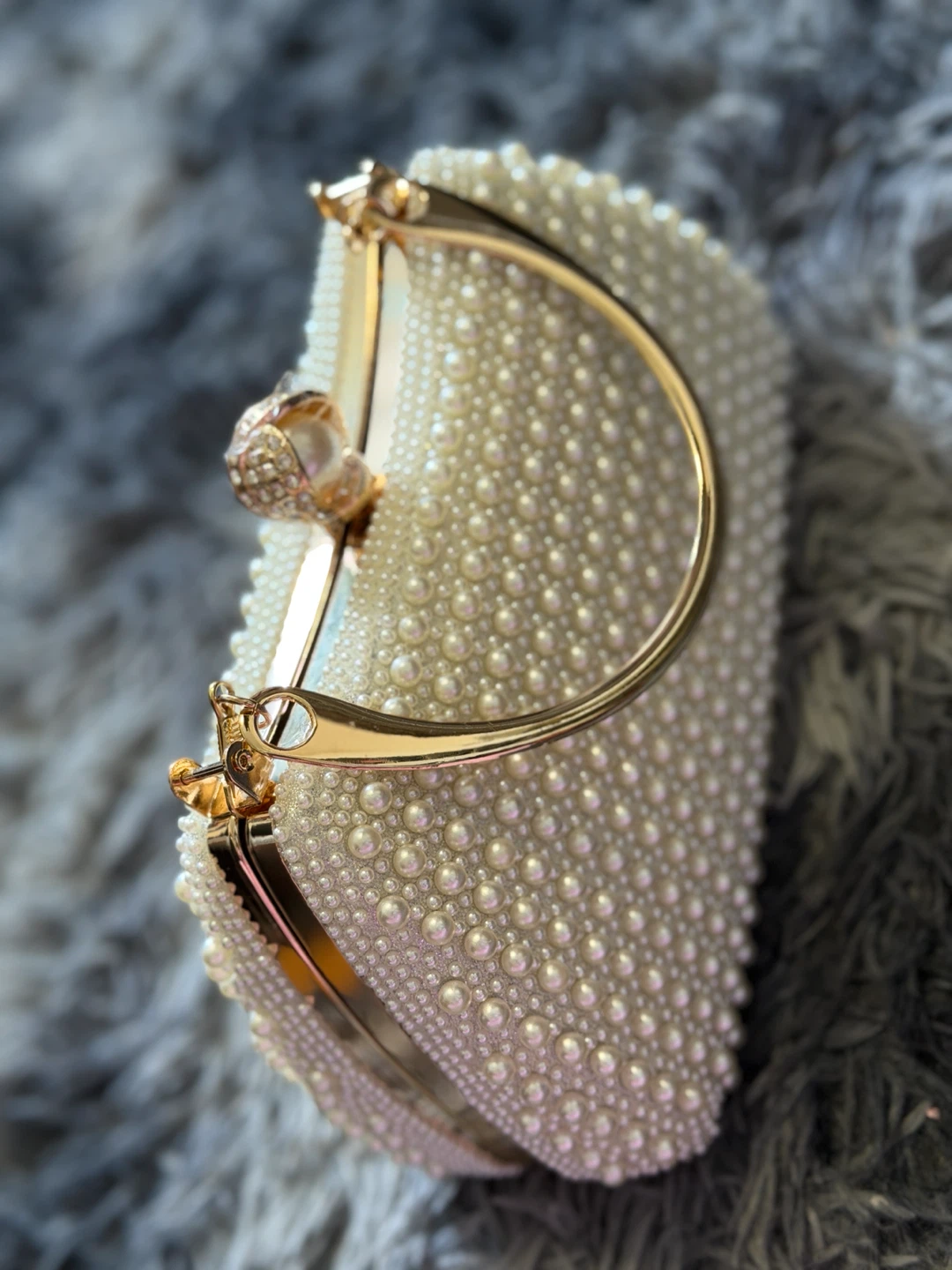 Beaded Clutch Handbag with Pearl Embellishments - photo 2