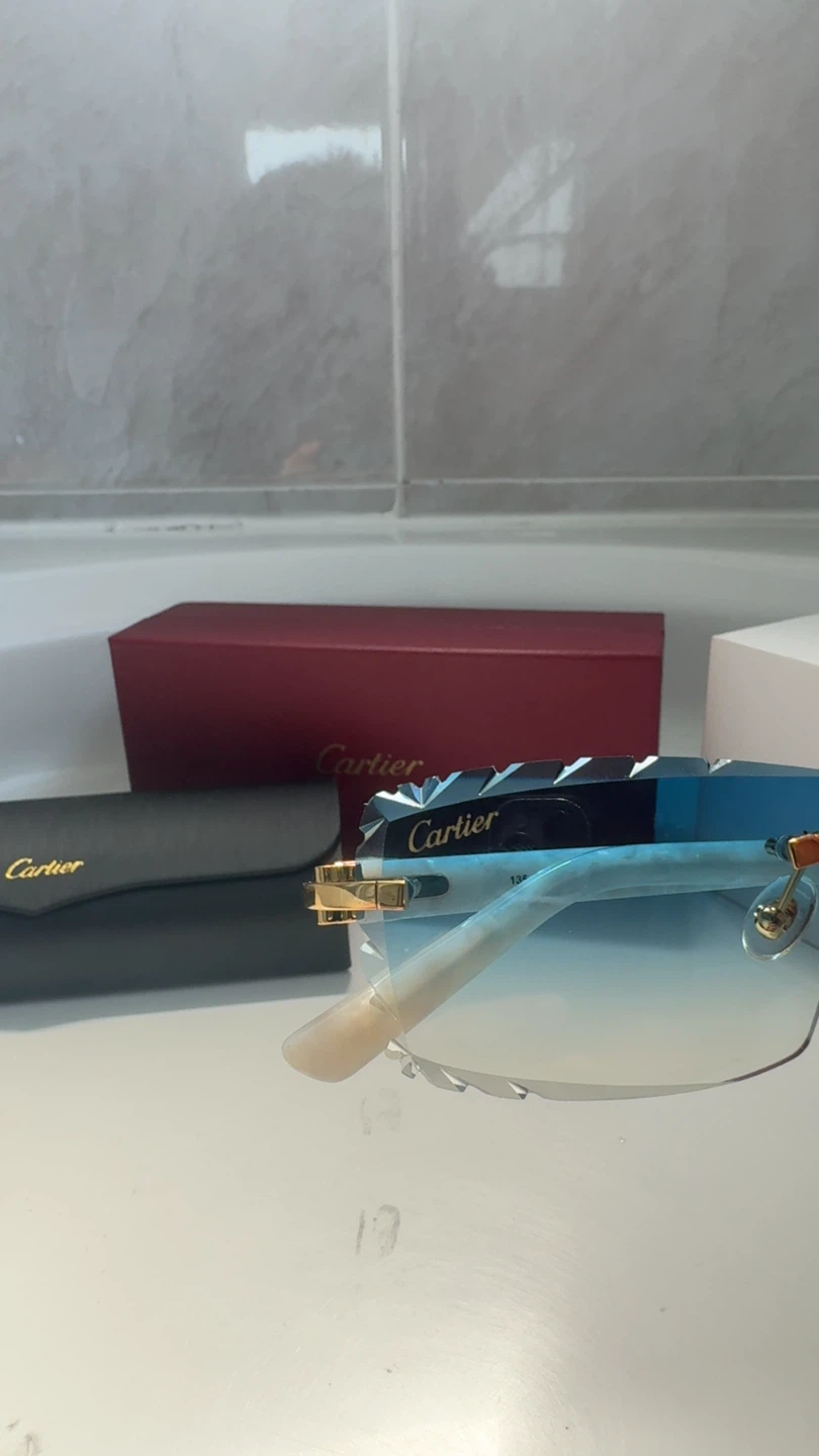Cartier Rimless Sunglasses Blue Gradient Lenses - photo 4