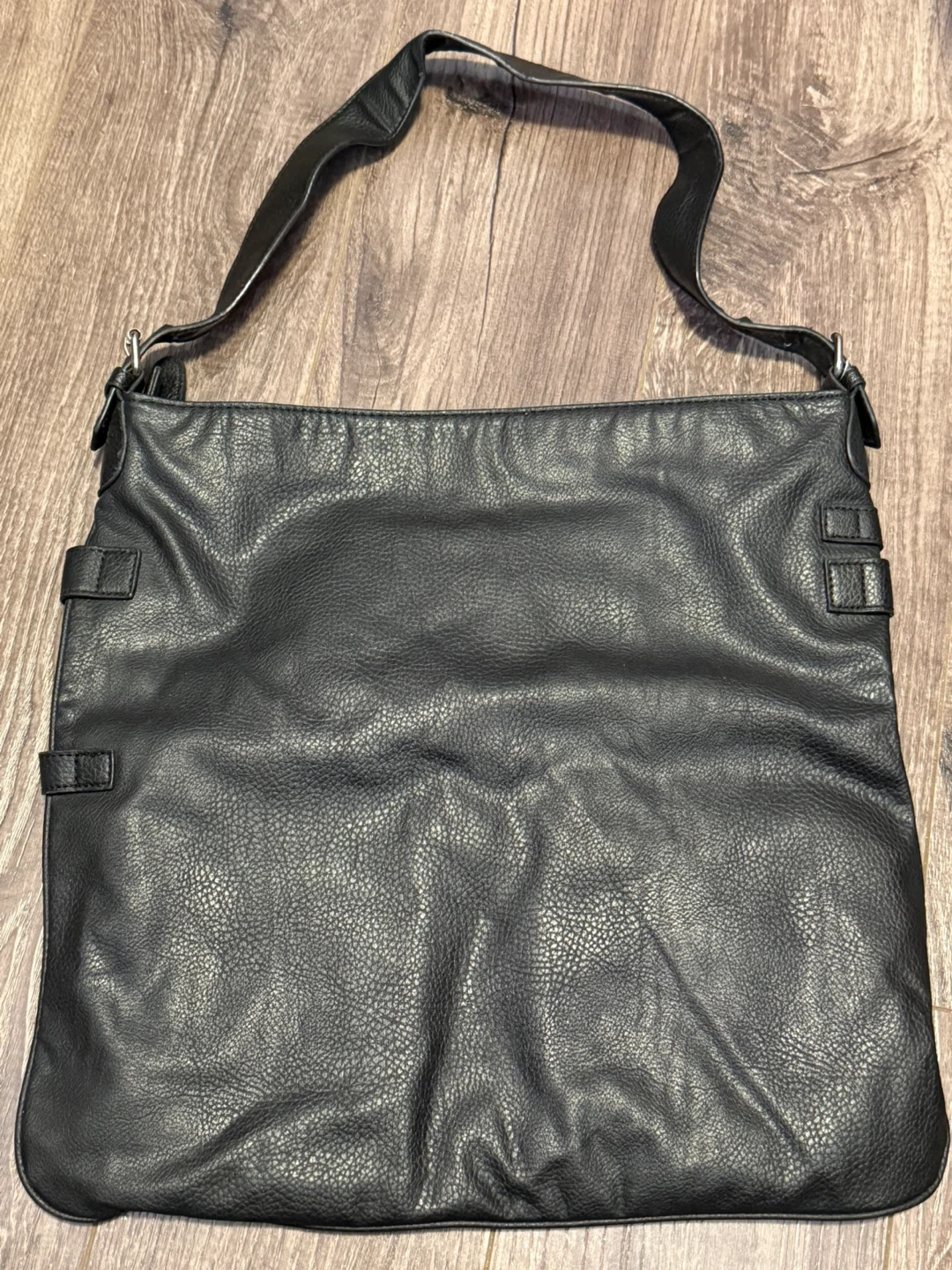 Black Faux Leather Shoulder Bag - photo 2