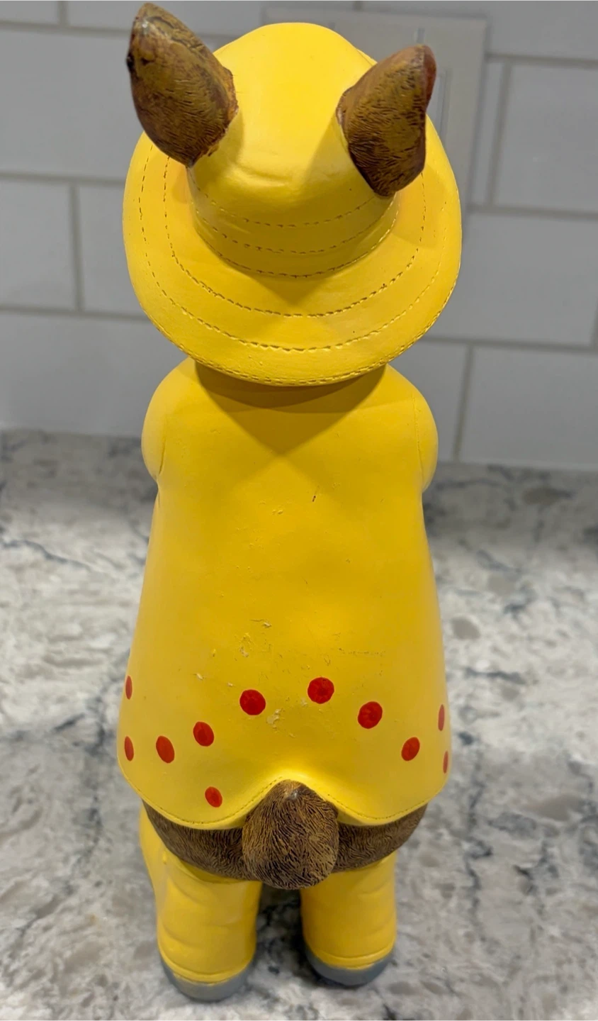 Spring/Easter Bunny Rabbit in Yellow Raincoat with Umbrella - photo 2