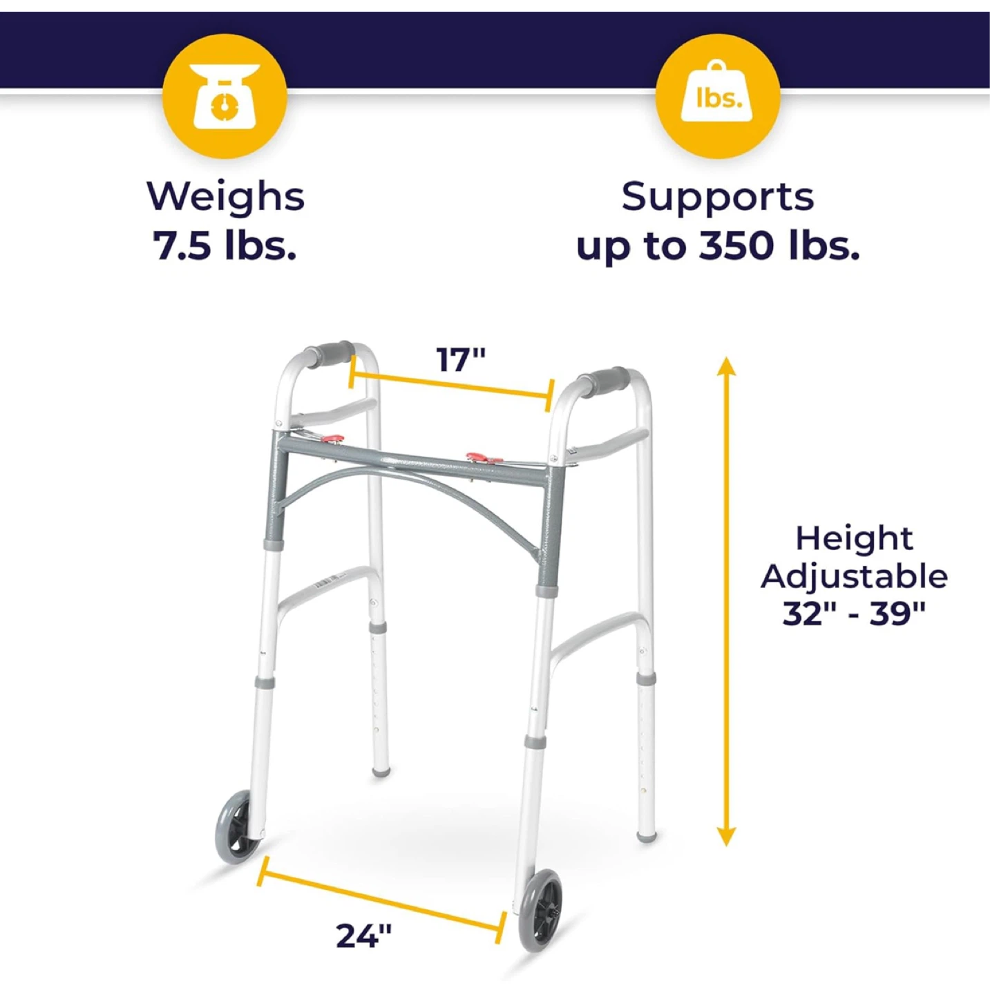 Adjustable Walker with Wheels - photo 2