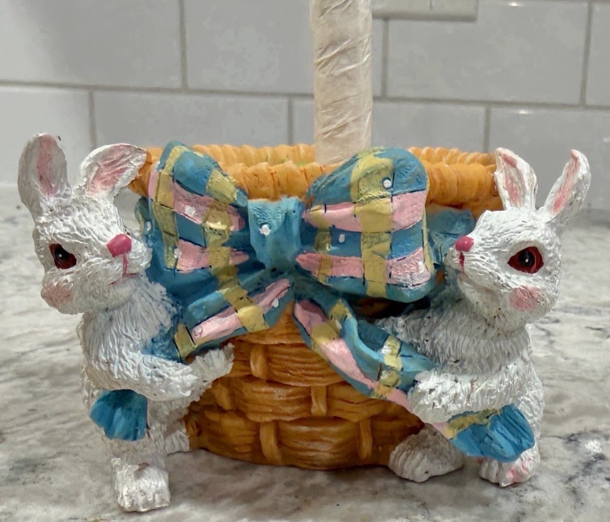 Easter Bunny Basket Topiary Decoration – Spring Centerpiece - photo 2