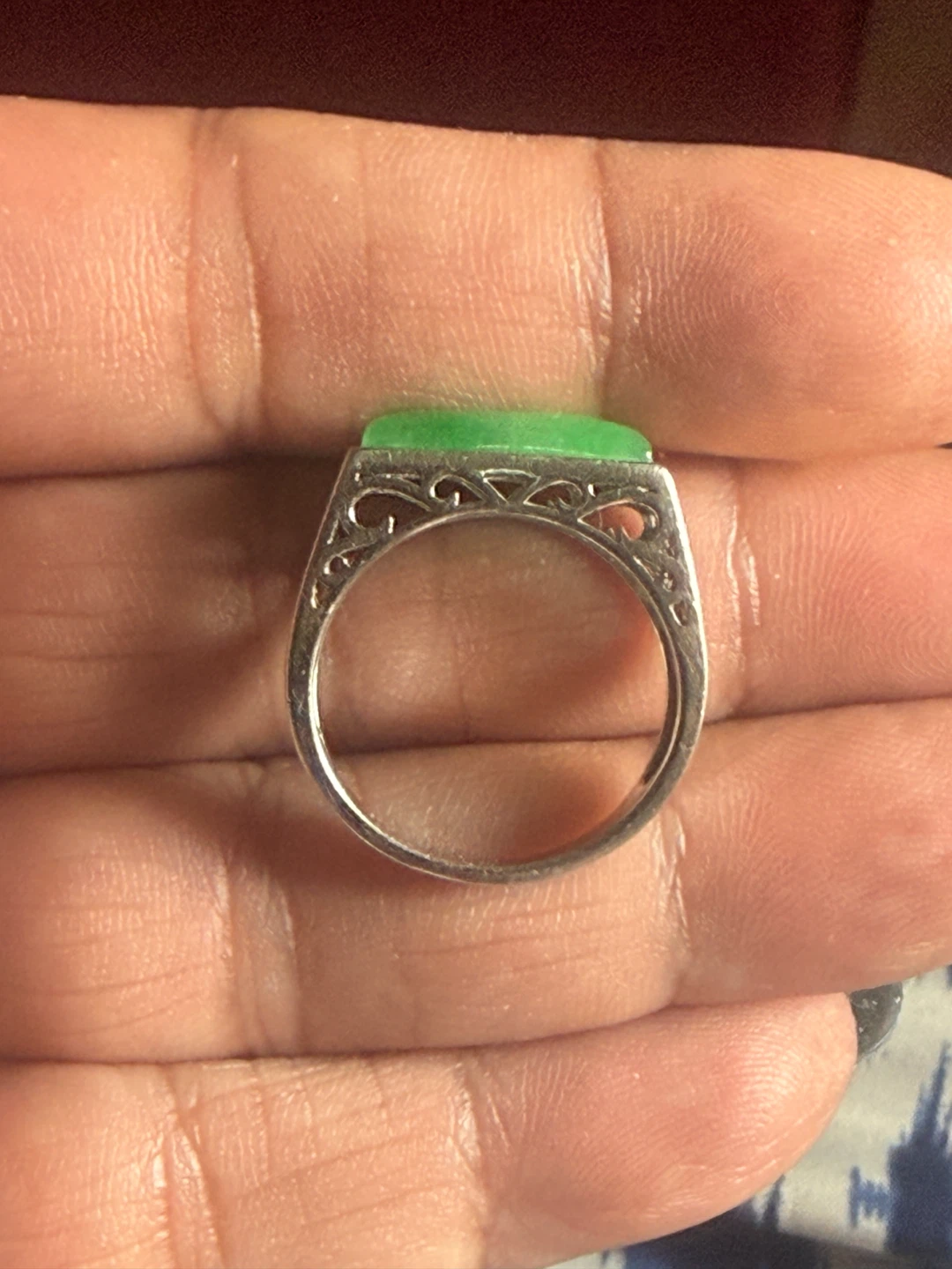 Vintage Sterling Silver Chinese "Fu" Good Fortune Ring - photo 2