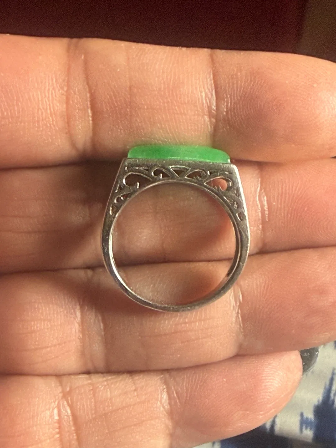 Vintage Sterling Silver Chinese "Fu" Good Fortune Ring - photo 2