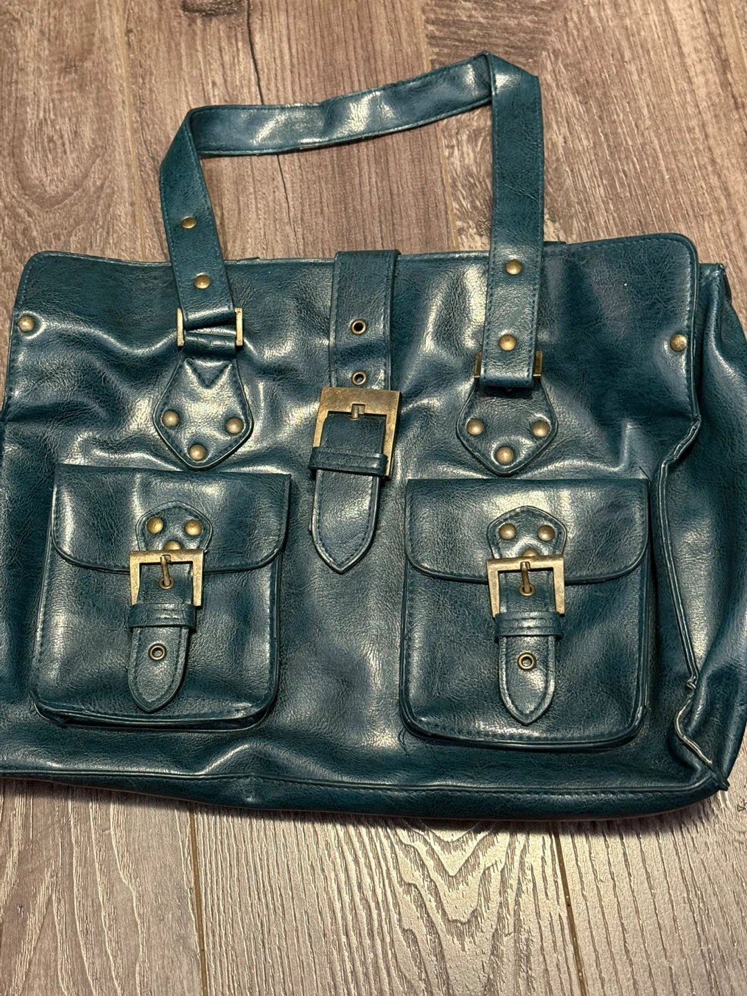 Teal Faux Leather Purse